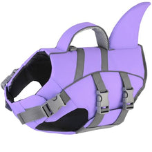 Load image into Gallery viewer, Dogcheer Dog Life Jacket with Shark Fin, High Buoyancy Swim Vest with Top Rescue Handle, Adjustable Reflective Flotation Vest for Swimming, Kayaking, Boating - Taro Purple,XS
