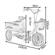 Load image into Gallery viewer, Three Wheel Bike, Adult Tricycle 14In Three-Wheeled Bicycles Adjustable H&amp;Lebars Three Wheel Cruiser Bike High Carbon Steel Frame
