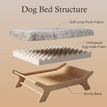 Load image into Gallery viewer, HEAVE SPROUT Elevated Dog Bed 37⅜" × 28⅜" × 11¾", Raised Wooden Large Dog Bed Frame and Mattress for Large Pets up to 80lbs
