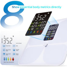 Load image into Gallery viewer, Lepulse Smart Body Fat Scale with Heart Rate, 4.68" Large Display BMI Scale, 20 Body Composition Metrics: Muscle Mass, Body Fat Percentage, Bluetooth Digital Bathroom Scale with App for Home Fitness
