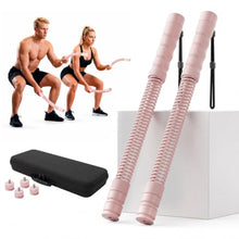 Load image into Gallery viewer, LunaHush Weighted Cordless Ropeless Battle Ropes for Home Gym, 3 Adjustable Resistance, Heavy Duty Strength Training Equipment for HIIT, Full Body Workout, Men &amp; Women, Pink
