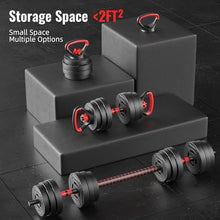 Load image into Gallery viewer, Fitvids 60lbs 4in1 Adjustable Dumbbell Set, Multi-Functional Changeable Dumbbell and Barbell Kettlebell Set

