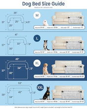 Load image into Gallery viewer, blunique Calming Extra Large Dog Bed for Couch, 45 x 37 inch Removable Couch Cover for Dogs Washable, Non-Slip Fluffy Plush Dog Sofa Mat for Furniture Protector - Grey
