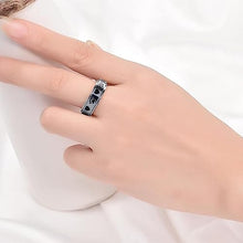 Load image into Gallery viewer, LYTTMAB Keep Pawstive Titanium Stainless Steel Animal Paw Fidget Ring - Men &amp; Women Teens, 6mm Width, Black, Engraved, Size 11
