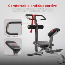 Load image into Gallery viewer, Sunny Health &amp; Fitness Full Body Stretch Machine, Versatile Padded Trainer Back Stretcher, Stretching Equipment with Pivoting Seat, Self-Leveling Pedals, and Multi-Use Handlebar - SF-BH621002
