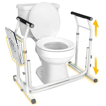 Load image into Gallery viewer, FSA/HSA Eligible, Vaunn Medical Bathroom Patented Height Adjustable Height Toilet Rail Grab Bar and Commode Safety Frame Handle
