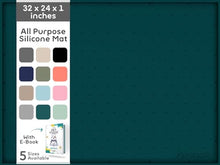 Load image into Gallery viewer, 32x24x1” XL Dog Food Mat - All Purpose Under Sink Liner, Washer and Dryer Covers for The Top, Silicone Griddle Mat for Blackstone - Raised Edges Dog Mat for Food and Water Prevent Spill, Waterproof
