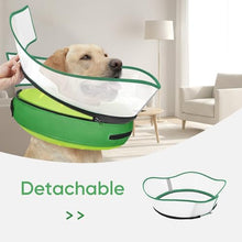 Load image into Gallery viewer, Supet Raised Inflatable Dog Cone After Surgery - Adjustable Recovery Donut Collar with Removable Shield to Stop Licking Wounds &amp; Protect Stitches - Soft Dog Cone Alternative for Medium Dogs (Kiwi,M)
