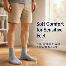 Load image into Gallery viewer, Doctor's Choice Diabetic Socks for Men, Seamless Ankle Socks with Non-Binding Top, Provides Extra Comfort for Gout, 4-Pairs, Grey, Large, Size 10-13

