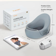 Load image into Gallery viewer, Yunari Cordless Neck Brace for Cervical Spine Posture Correction and Support, Patented Traction Device with Intelligent Adjust and Hot Compress, Neck Brace for Men and Women, （Gray, Medium）
