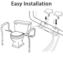 Load image into Gallery viewer, Carex Toilet Safety Rails, Adjustable and Detachable Toilet Safety Frame with Handles for Elderly, Handicap, or Disabled, Heavy-Duty Non-Slip Bathroom Grab Bar, with Padded Handles and Aluminum Frame
