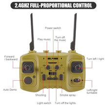 Load image into Gallery viewer, RC Tank - 2.4Ghz Remote Control Army Tank Toys with Auto Demo Sound Light Smoke
