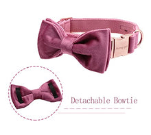 Load image into Gallery viewer, ARING PET Bowtie Dog Collar-Velvet Dog Collars with Removable Bowtie, Cute &amp; Comfortable Dog Collar.
