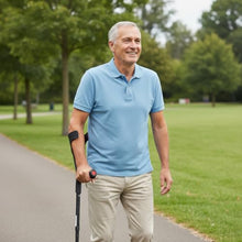 Load image into Gallery viewer, PEPE Mobility Folding Crutch for Adults (x1 Unit), Open Cuff, Adjustable Height, Black
