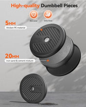 Load image into Gallery viewer, FEIERDUN Adjustable Dumbbells, 50lbs Free Weight Set with Connector, 4 in1 Dumbbells Set Used as Barbell, Kettlebells, Push up Stand, Fitness Exercises for Home Gym Suitable Men/Women
