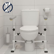 Load image into Gallery viewer, KMINA Toilet Safety Rails for Seniors, Heavy Duty Frame with Handles, Adjustable Height and Width, Handicap Grab Bars
