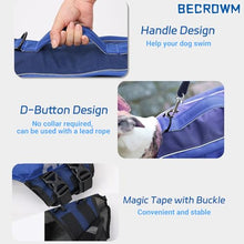 Load image into Gallery viewer, BECROWM Dog Life Jacket Ripstop Dogs Life Vest for Swimming Boating Dog Safety Vest Adjustable Preserver with High Buoyancy and Durable Rescue Handle for Small,Medium,Large Dogs (Small)
