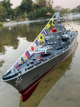 Load image into Gallery viewer, Ssccgym 23.6" Inch Remote Controlled Warship Battleship 10km/h 4WD 2.4G RC Controlled Ship 1:390 Scale On Water Lakes Pools
