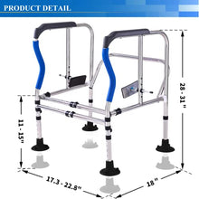 Load image into Gallery viewer, Toilet Safety Rail Frame, Heavy Duty Stand Alone Toilet Rail with Handles for Elderly Handicap, Adjustable Height &amp; Width, Double Crossbar &amp; Suction Cups, 330lbs Capacity, Fits Most Toilets
