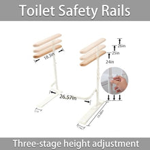 Load image into Gallery viewer, Toilet Safety Rails for Seniors - Toilet Safety Frame with Nighttime Reflective Armrests &amp; Base, 3-Speed Height Adjustment, Toilet Safety Frames &amp; Rails Fits Most Toilets, 3-Hole Depth Adjustment
