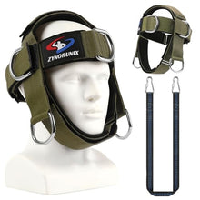 Load image into Gallery viewer, Fitness Neck Head Harness Trainer, Adjustable Chin Strap and Head Harness Strength with Nylon Tether, Neoprene Neck Exerciser for Weight Lifting, Home and Gym Use, Green
