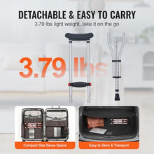 Load image into Gallery viewer, VEVOR Underarm Crutches, 13-Level Height Adjustable Underarm Walking Crutches, 1 Pair 300LBS
