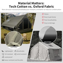 Load image into Gallery viewer, Qeroo® Luxury Inflatable Camping Tent,Wind &amp; Rain Resistant,Breathable &amp; Durable Wear-Resistant Fabric,Built-in Stove Jack,Fast Setup with Pump,All-Season Ready,Dual Doors,Mosquito-Proof Mesh Windows
