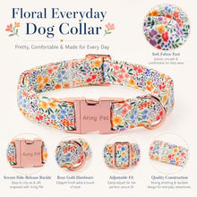 Load image into Gallery viewer, ARING PET Girl Dog Collar for Puppy Small Medium Large Dogs-Wild Floral XS
