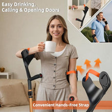 Load image into Gallery viewer, FUSHIDE Forearm Crutches for Adults,Lightweight Elbow Crutches, 10-Level Adjustable Height, Gold1Pair
