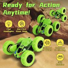 Load image into Gallery viewer, RC Stunt Cars Remote Control Car Double-Sided Driving 360-degree Flips Rotating Car Toy, Green

