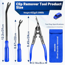 Load image into Gallery viewer, DOAHO 17Pcs Mechanic Hook and Pick Tool Set &amp; Car Trim Removal Kit with Fastener Clip Pliers,Rivet Puller,Magnetic Pickup,Gasket Scraper,Non-Scratch Plastic Pry Tools for Automotive Repair-Blue
