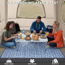 Load image into Gallery viewer, 2-3 Person Inflatable Glamping Tent,Easy Set up with Hand Air Pump, Waterproof Blow Up Tent for Adults, Portable Outdoor for Hiking/Backpacking/Fishing,Beige
