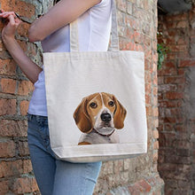 Load image into Gallery viewer, HIPPIE HOUND STUDIOS Beagle Tote Bag - Made in USA, Direct from the Artist -Handmade Totes - Dog Canvas Totes - Dog Reusable Shopping Bag - Beagle Gifts for Mom - Shoulder Bag - Grocery Bag
