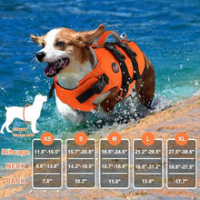 Load image into Gallery viewer, Dogcheer Dog Harness Life Jacket, High Buoyancy Neoprene Dog Life Vest for Swimming Boating, Adjustable Puppy Swim Vest Reflective Pet Float Vest for Small Medium Large Dogs - Orange, L
