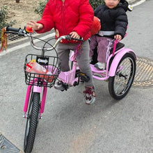 Load image into Gallery viewer, Folding Tricycle, Rickshaw trikes with Pedals,3 Wheels Bicycle with Back seat, Cruiser Bike for Hanging Out, Dual Brakes,
