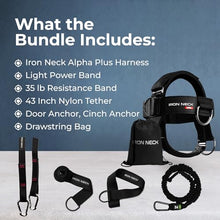 Load image into Gallery viewer, Iron Neck Harness Alpha Plus and Heavy Kit Bundle, Neck Weight Lifting Harness for Strength Training, Posture Correction, Muscle Building, and Pain Relief
