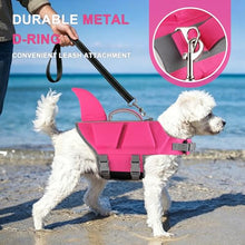 Load image into Gallery viewer, Dogcheer Dog Shark Life Jacket with Extra Foam, High Buoyancy Dog Life Vest with Rescue Handle for Swimming Boating, Reflective Adjustable Puppy Swim Vest for Small Medium Large Dogs, Pink - M
