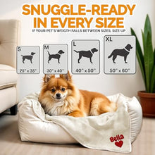 Load image into Gallery viewer, Embroidered Dog Blanket with Name, Personalized Pet Blankets for Dog for Bed Car Couch, Custom Waterproof Dog Blanket Soft &amp; Comfortable for Small, Medium &amp; Large Pet, Best Gift for Dog Lovers- Cream
