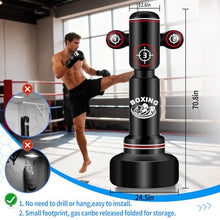 Load image into Gallery viewer, Upgraded Heavy Freestanding Punching Bag for Adults Teens, 70'' Heavy Boxing Bag with Boxing Gloves, Men Women Standing Kickboxing Bag, Kickboxing Bags for Beginners Training MMA Fitness Home Gym
