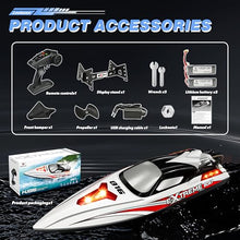 Load image into Gallery viewer, Levhorzn 34+MPH Brushless RC Boat for Adults &amp; Kids with 2 Rechargable Batteries- (Grey)
