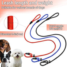 Load image into Gallery viewer, FOVRLZSE 3-Pack 10mm Woven Nylon Dog Slip Leashes, 4.6FT, Red Black Blue
