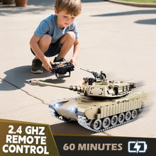 Load image into Gallery viewer, 1/18 Metal US M1A2 Remote Control Tank, RC Tank with Smoke, Sound &amp; LED Lights, 330° Turret Rotation
