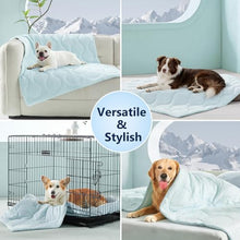 Load image into Gallery viewer, MIXJOY Cooling Blanket for Medium Dogs Breathable, Dual-Sided with Q-MAX>0.5, Lightweight Pet Cooling Throw Blanket Summer for Sofa &amp; Dog Bed, Washable Soft Dog Cat Cold Mat Durable, Aqua Blue, 30x40
