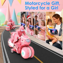 Load image into Gallery viewer, Remote Control Motorcycle for Girls with RGB Wheels Lights
