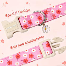Load image into Gallery viewer, ARING PET Girl Dog Collar, Cute Spring Summer Pink Daisy Floral Pet Collars for Puppy Small Medium Large Female Girly Dogs-XL, for Daily Outdoor Walking Training
