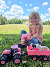 Load image into Gallery viewer, Remote Control Tractor Toy [2026] Kids RC Tractor Set &amp; Truck and Trailer Front Loader - Pink
