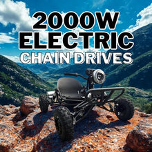 Load image into Gallery viewer, 48V Electric Off-Road Go Kart Adults/Kids - 1500W Motor 12-37MPH, 8&#39;&#39; Alum Wheels (Black)
