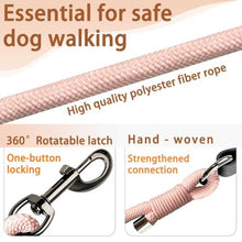 Load image into Gallery viewer, FOVRLZSE 5FT Heavy Duty Dog Leash for Large Medium Dogs, 440LBS Break Strength PVC Coated Non-Slip Handle, 360 Rotating Tangle-Free Buckle, Reinforced Waxed Rope for Walking Hiking Training, Pink
