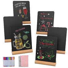 Load image into Gallery viewer, DOCMON 6 Pack Chalkboard Signs, 6x8 Inch Mini Chalkboard Signs with Stand, Tabletop Chalk Board Sign for Food,Small Bussiness, Coffee Shop, Parties, Message Boards, Table Numbers
