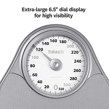 Load image into Gallery viewer, Thinner by Conair Bathroom Scale for Body Weight, Extra-Large Analog Scale Measures Weight Up to 330 Lbs. in Silver
